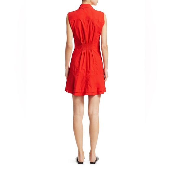 Derek Lam 10 Crosby Santina Mini Sleeveless Ruched Poplin Shirtdress - Picture 4 of 16